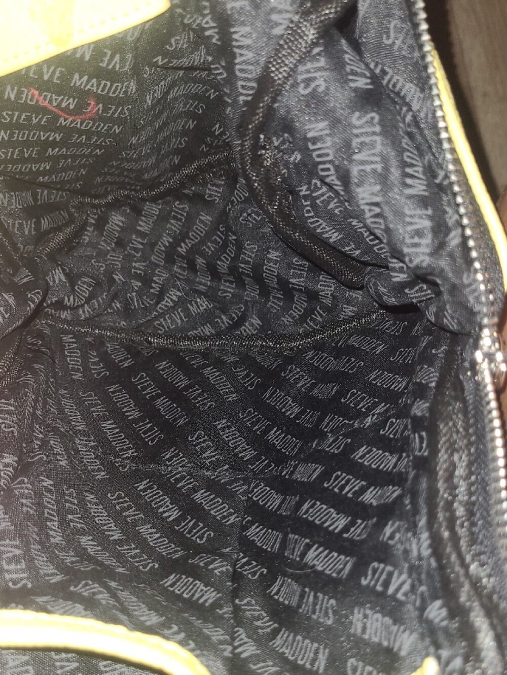 Steve Madden Bright Yellow Mini Backpack. Sticker Glue Inside. Goo Gone Will Fix - Picture 5 of 8